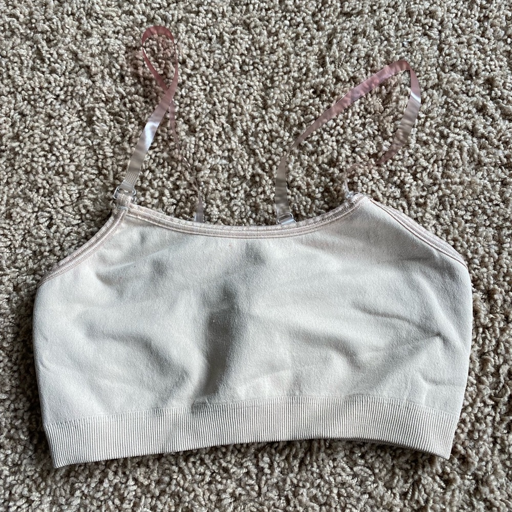 tan seamless sports bra from gk elite